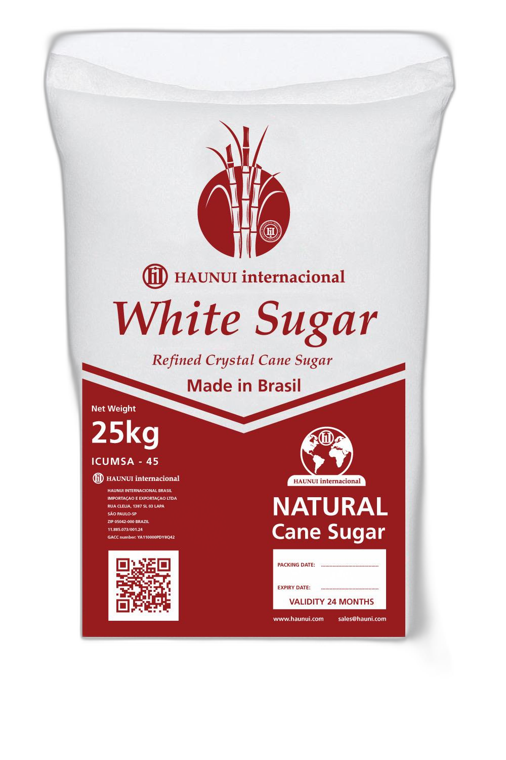 Haunui 25 kg ICUMSA 45 White Sugar bag